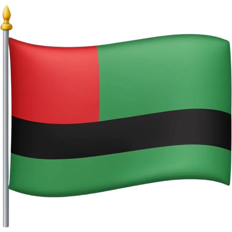 Bandeira vermelho preto e verde listras emoji