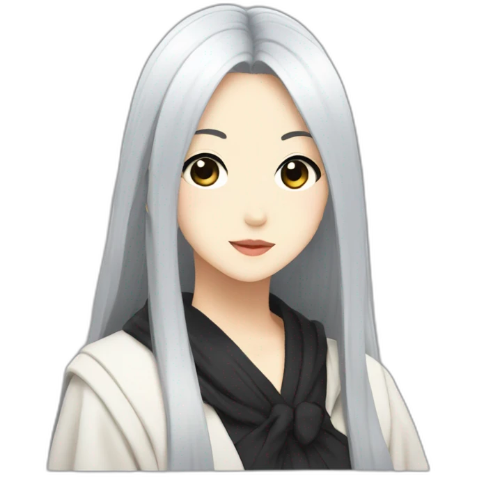 Nana Ōsaki in Anime with a gothic style, black hair emoji