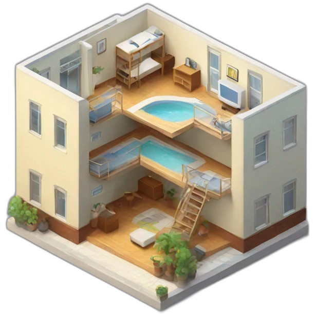 apartment isometric emoji