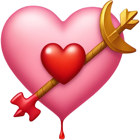 Heart melting in love with cupid arrow emoji