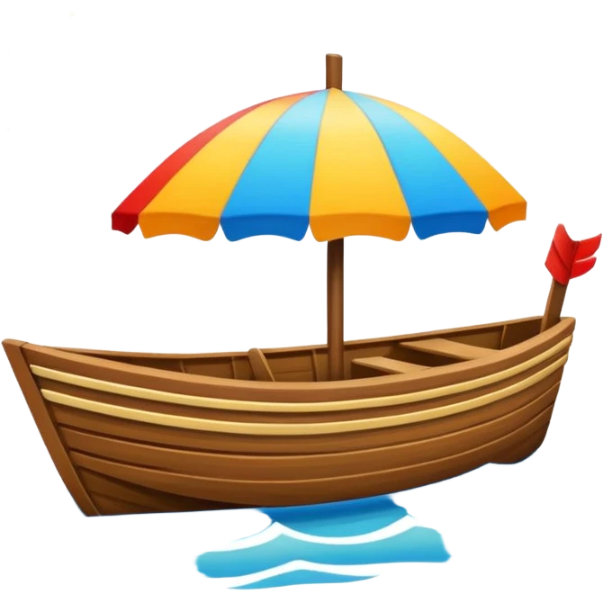 summer-themed emoji of a beach boat emoji