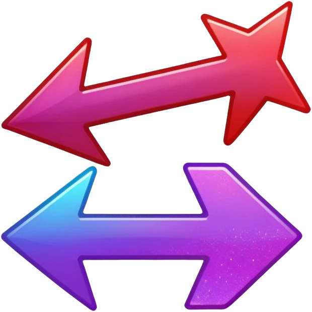 color gradient between red and purple glitter arrow right emoji
