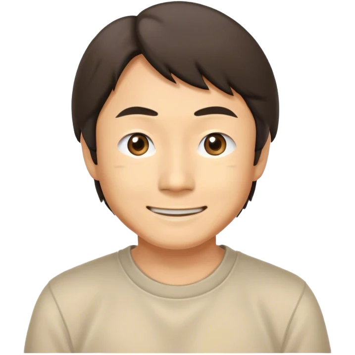 ​Cinematic Realistic Portrait of a Smiling Shigeru Miyamoto, depicted with warm, approachable features, showing a giant smile with expressive eyes, set against a subtle backdrop, inviting lighting that captures his innovative spirit emoji