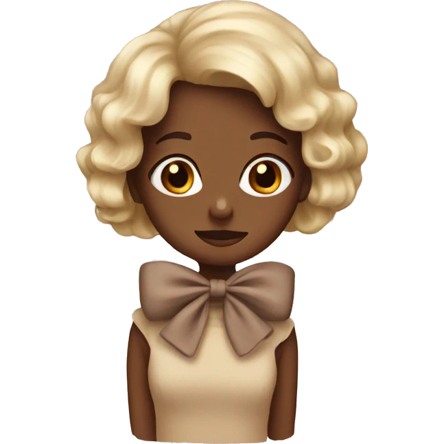 brown pastel with beige bow emoji