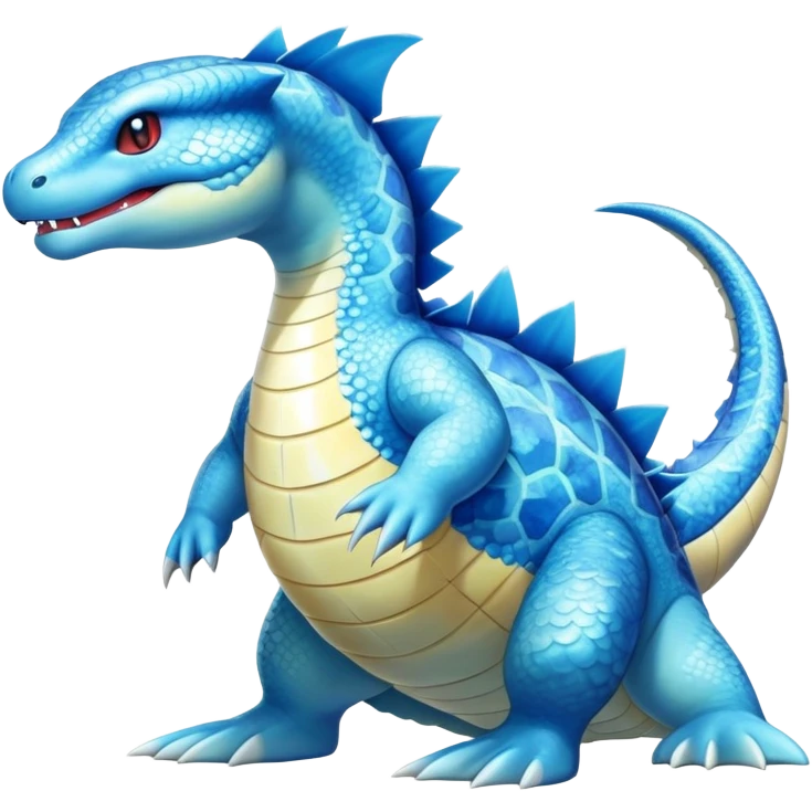Shiny Exotic Colorful epic Lapras-Salamence-Feraligatr-Fakémon-hybrid-creature (full body)  emoji