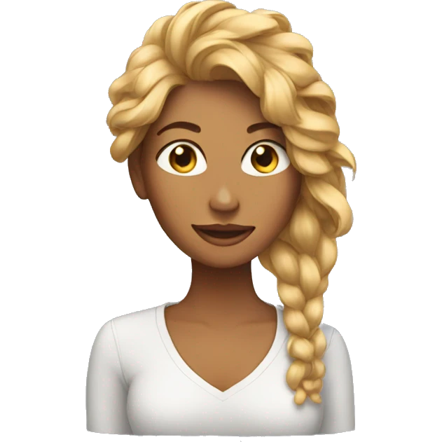 woman with cat coming out of her hair emoji