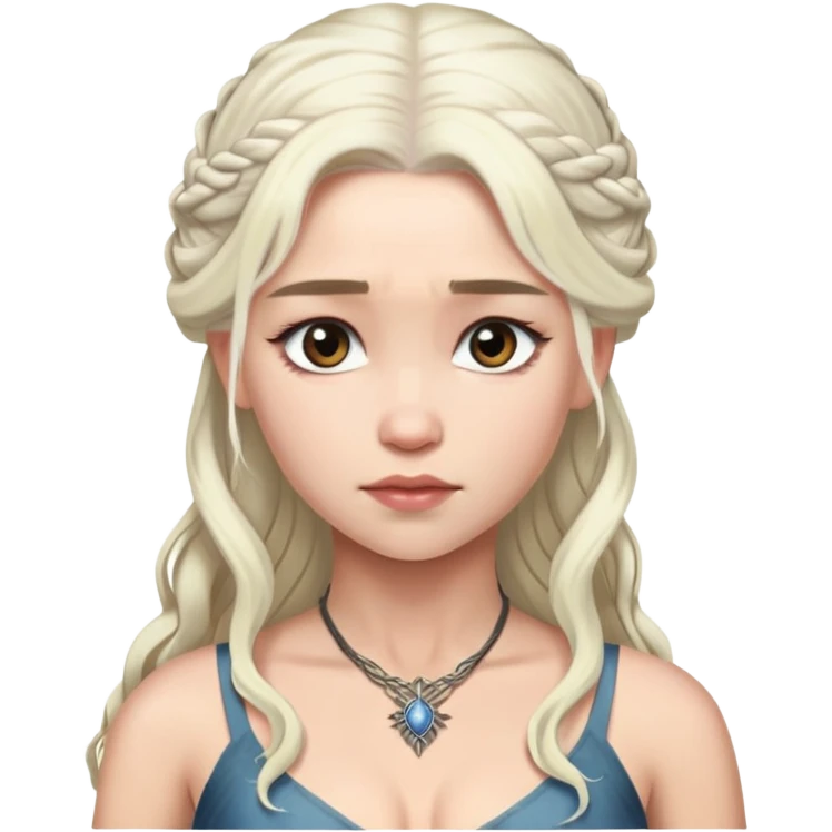 Daenerys Targaryen with platinum blonde hair from Game of Thrones, chest up portrait emoji