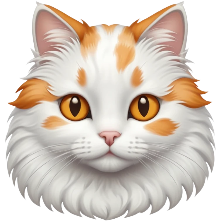 white cat with ginger and grey spots emoji