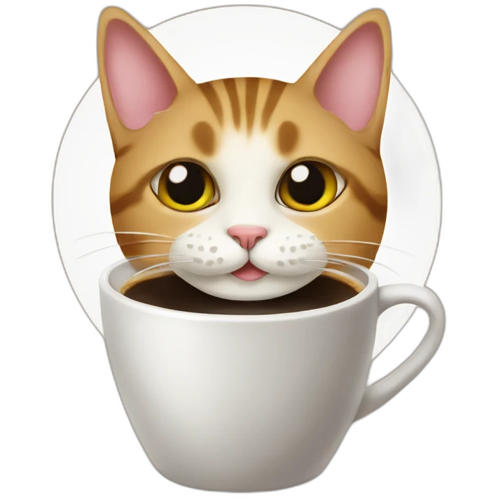 cat with coffee emoji