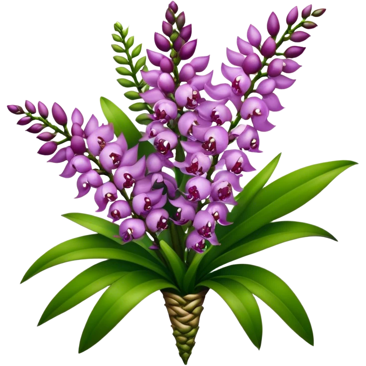 super big bouquet Rhynchostylis Orchid, stem, leaf emoji