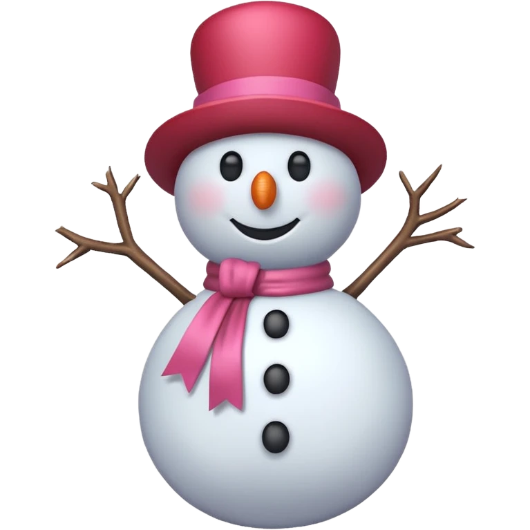 Red snowman with pink bow emoji