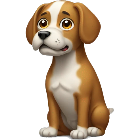 A dog pooping emoji