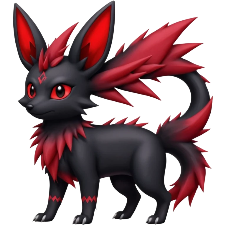  Shiny edgy dark gloomy red gothic cool badass emo-Zorua-Umbreon-Salandit-Jolteon-fusion emoji