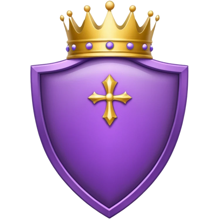 Purple shield with crown icon emoji