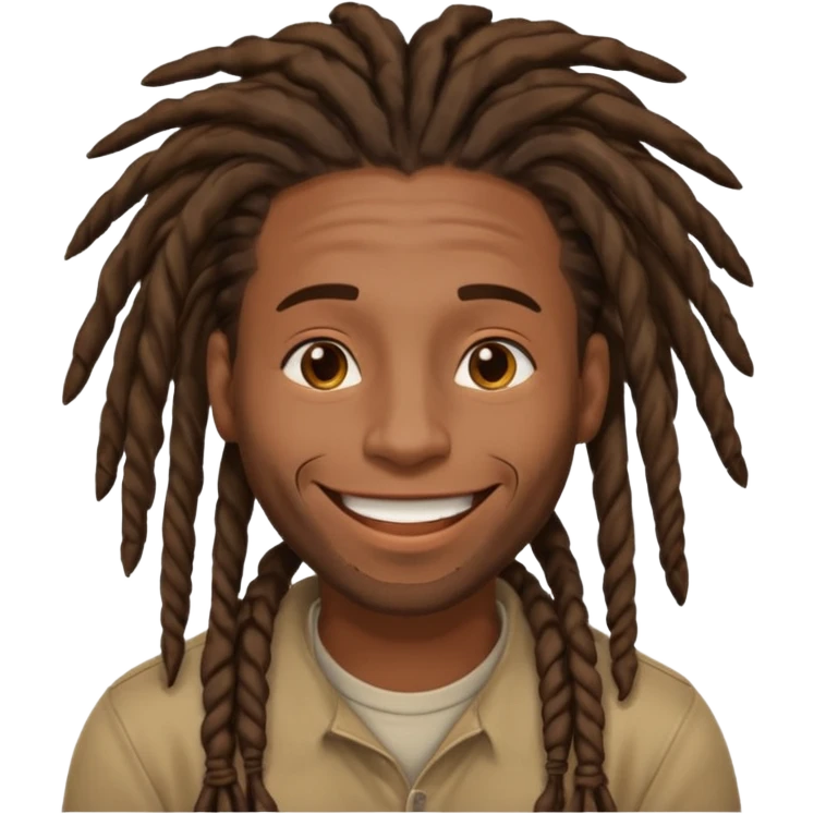 A black guy with dreads trying not to laugh emoji