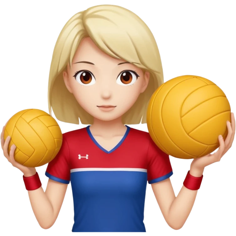 volleyball player, anime girl, with volleyball ball emoji