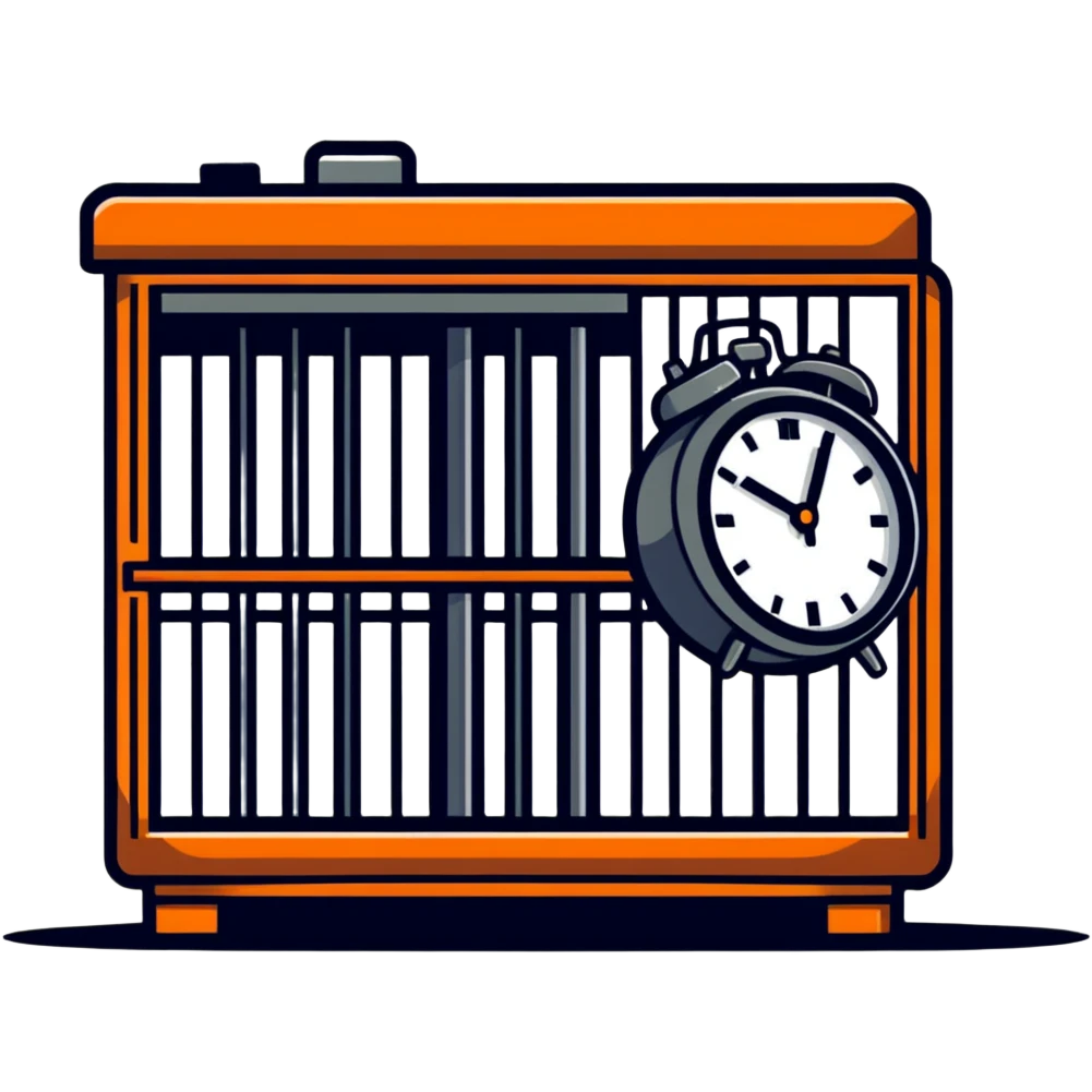 alarm clock imprisoned in a jail cell emoji