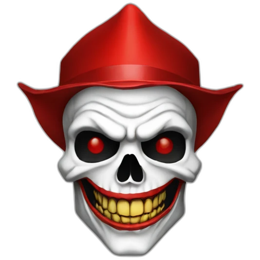 Skull joker red emoji