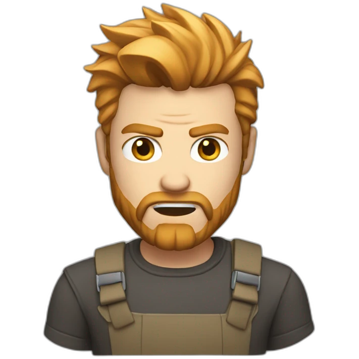 angry man with darkblond hair undercut and redblond beard emoji