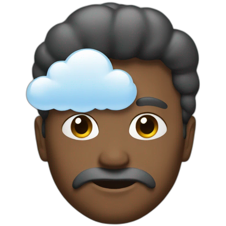 a man with a cloud infront of his face emoji
