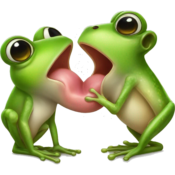 Frog kissing mouse on the lips emoji