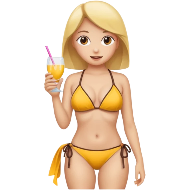 a girl wearing a bikini and showing her b00bs emoji