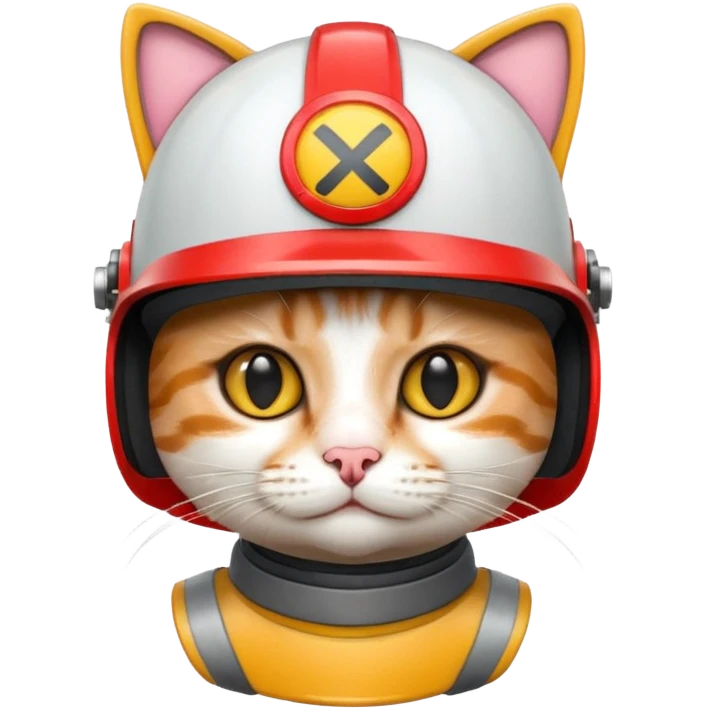 Cat wearing an helmet emoji