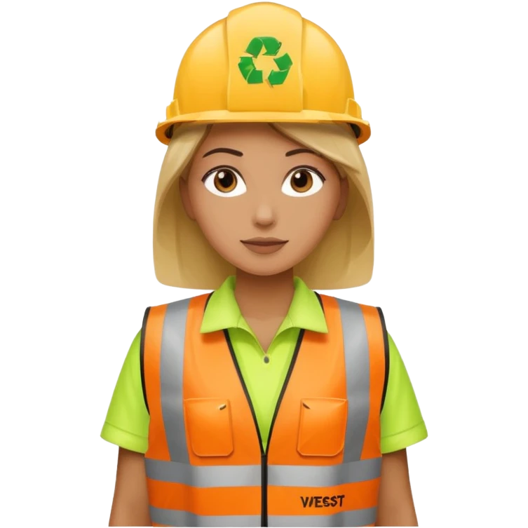 women, Waste Management, safety vest, trash picker emoji