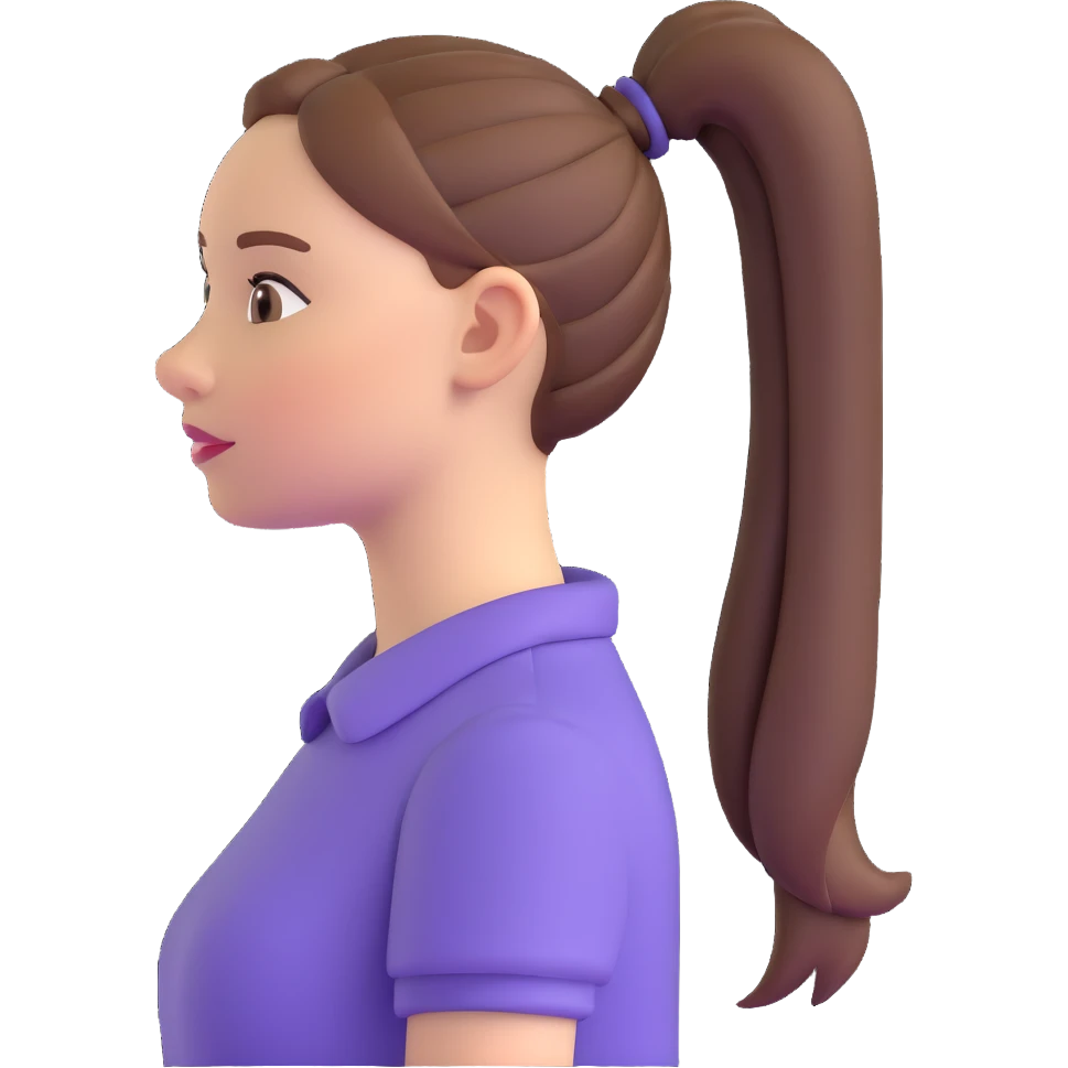 niña con coleta emoji