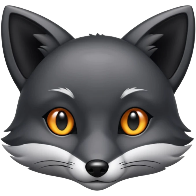 black fox black eyes emoji