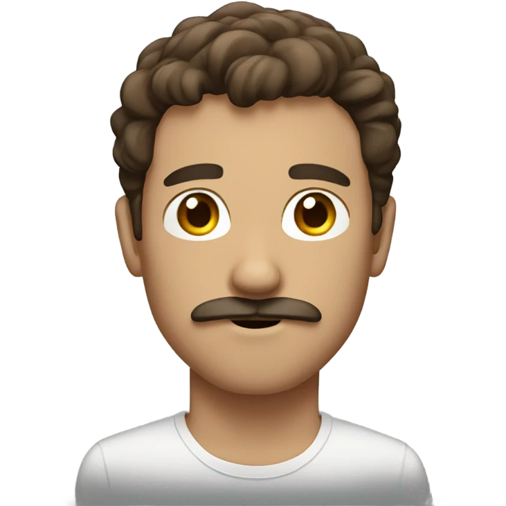 Brown hair guy with mustache emoji