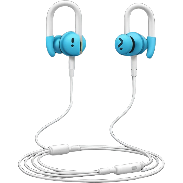 Minimal emoji, simple wired earphones sculpted from matte black metal, clean silhouette, fashion editorial minimalism, no motion effects, no glow, no neon, flat emoji style, centered, transparent background emoji