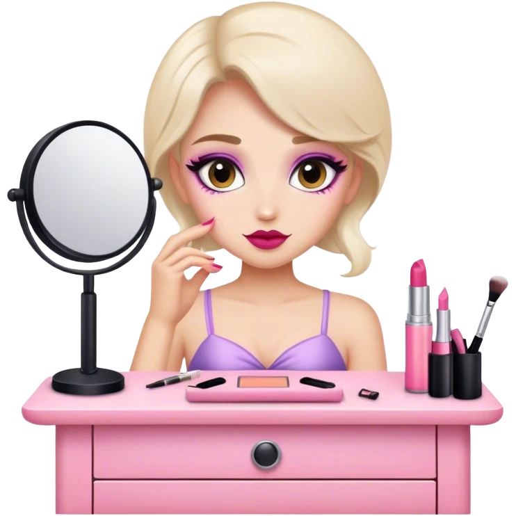 Girly make up desk emoji