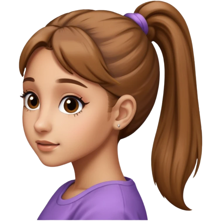 Ariana grande with her ponytail emoji