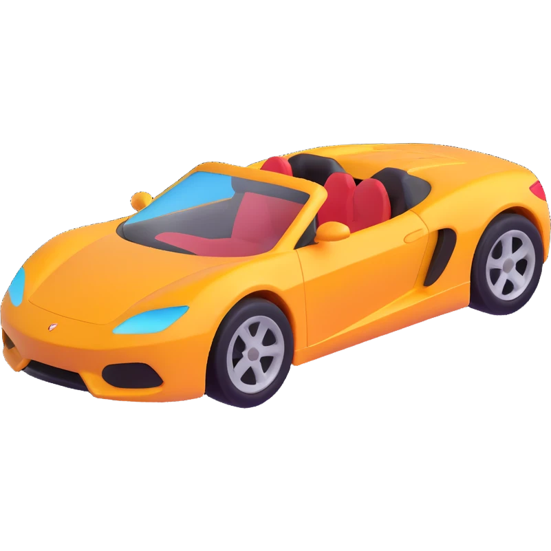 high definition sports car emoji, smooth edges emoji