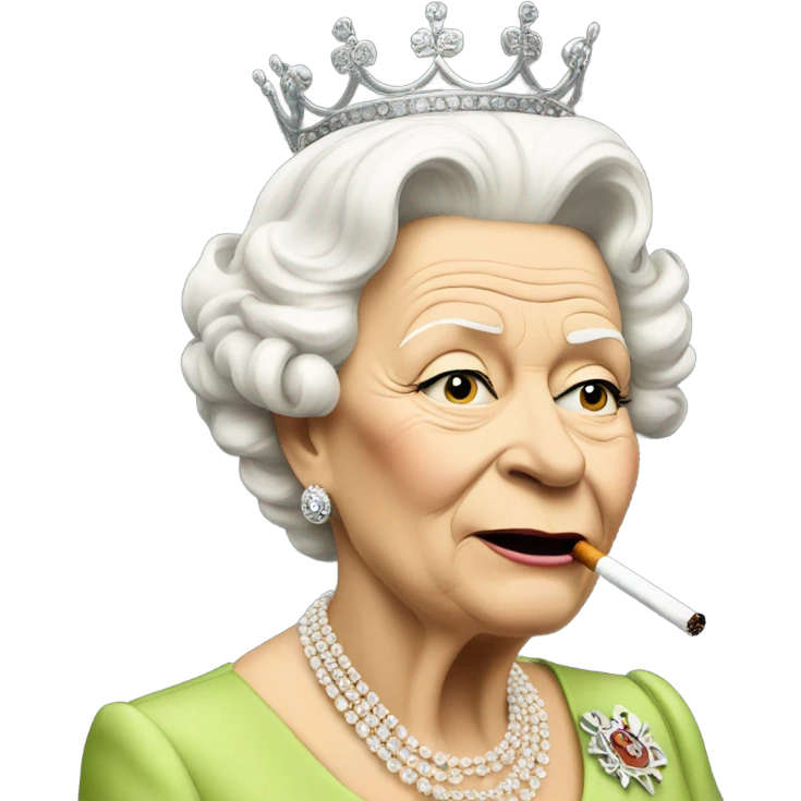 the queen smoking  emoji