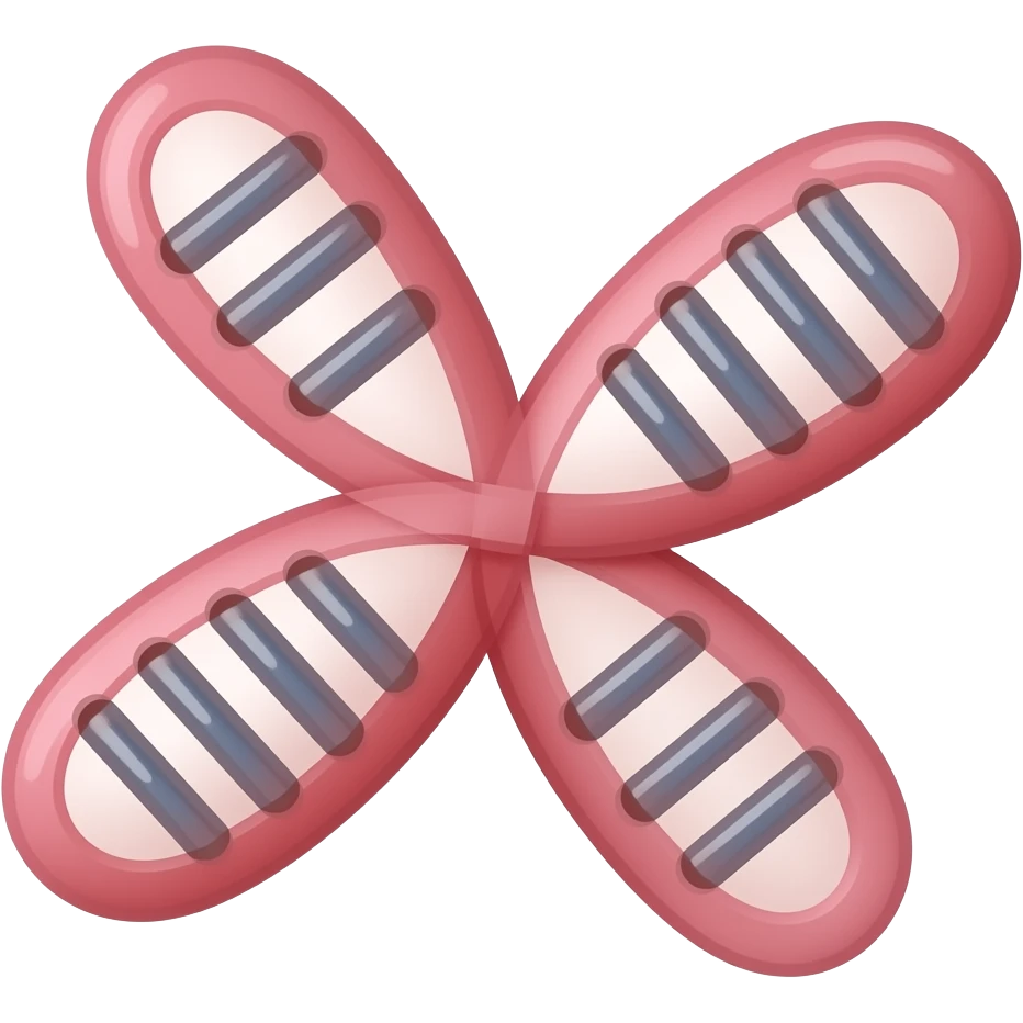 Minimalist icon of a pink chromosome with two chromatids, showing allele marks AS DARCER LINES BUT ON CHROMATIDS NOT BEETWEN THEM  , simple flat design, soft pastel colors, vector style, clean and modern, suitable for educational or app icon emoji