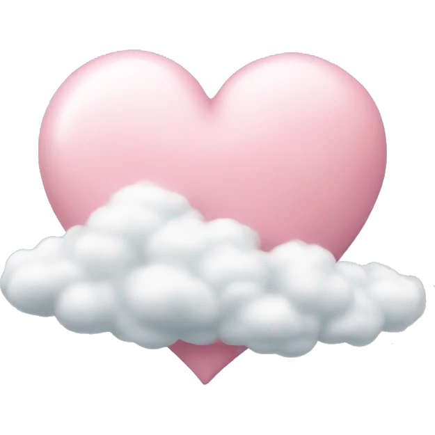 Pastel pink heart with a cloud emoji