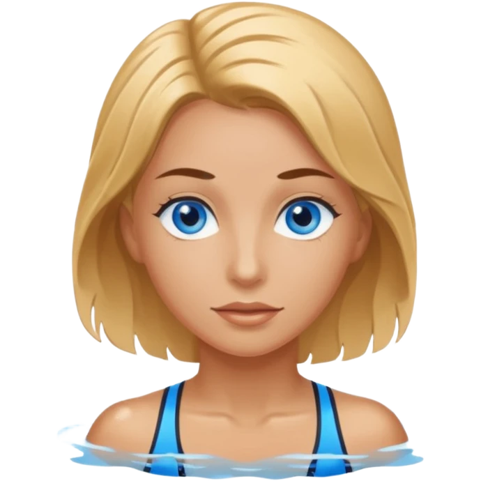 Female athletic swimmer with blue eyes emoji