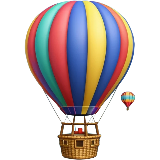 Hot air balloon above scenic ocean emoji