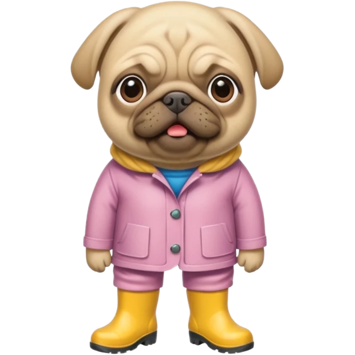 pug with rainboots emoji