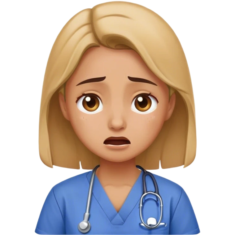 A girl crying in scrubs emoji