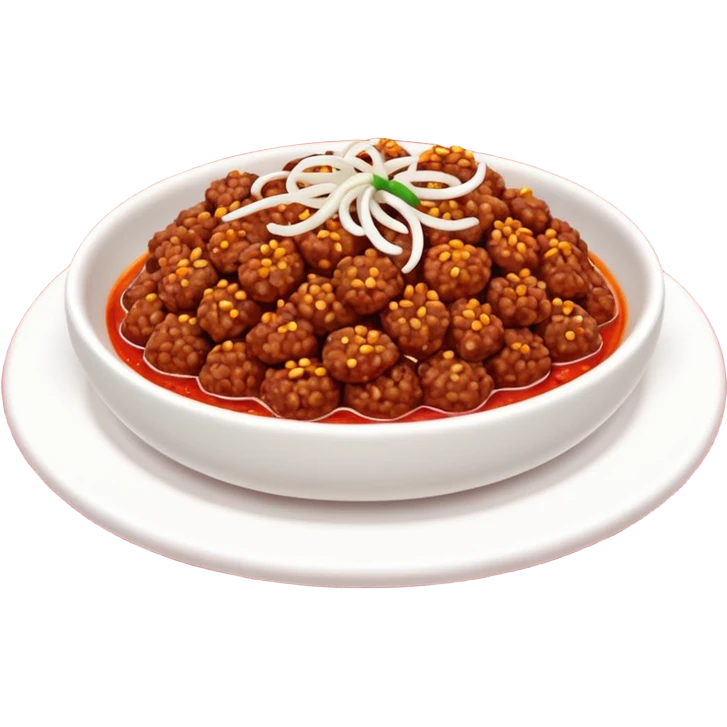 spicy fried minced meat dish object icon, minced meat cooked with chili flakes, red spicy oil, crispy texture, 3D cartoon, mobile game icon style, clean background, no text, no watermark
  emoji