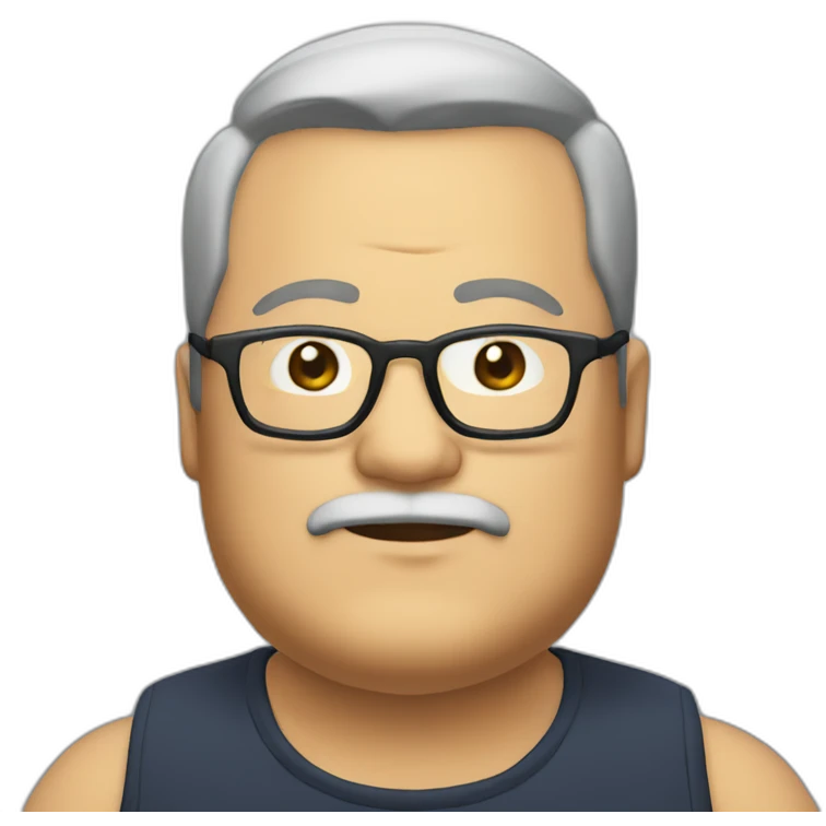Old tanaka fat with glasses no beard emoji
