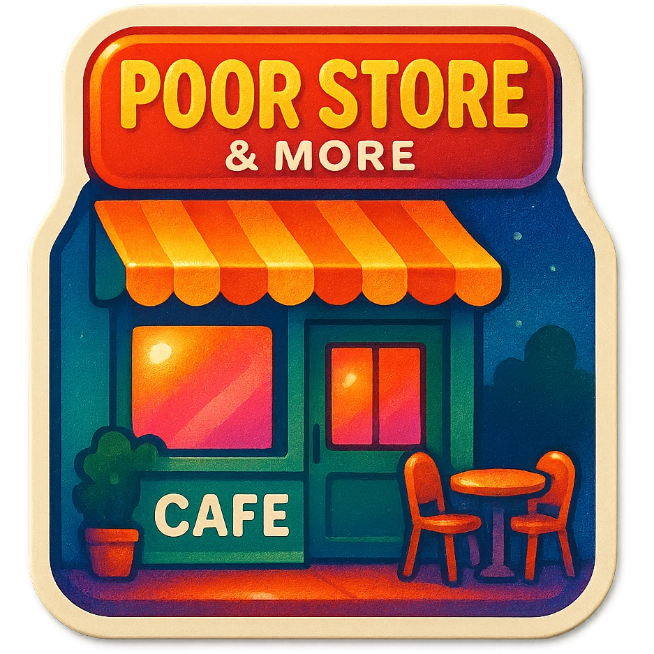 Cafe named poor store & More emoji