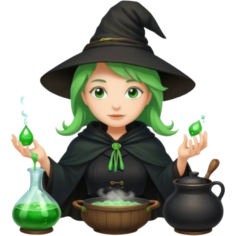 green witch cooking potion emoji