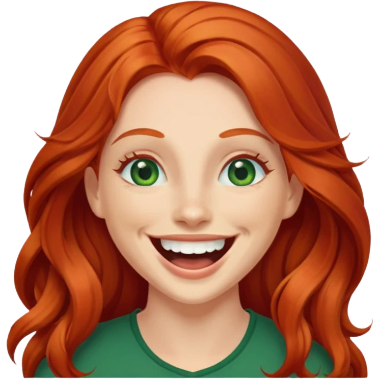laughing long red haired woman emoji