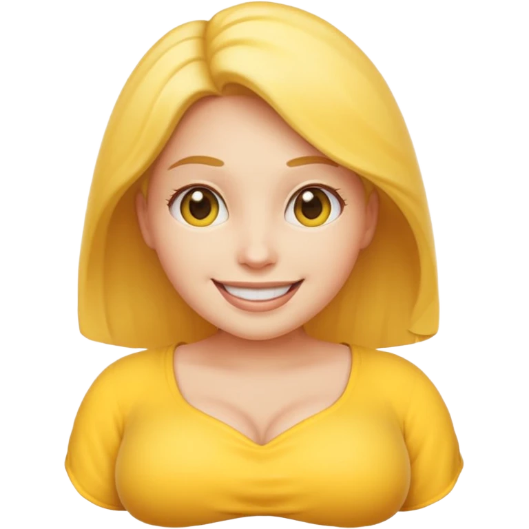 Yellow emoji woman with boobs emoji