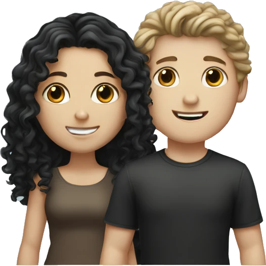 white boy with dark brown hair and white girl with long black curly hair emoji