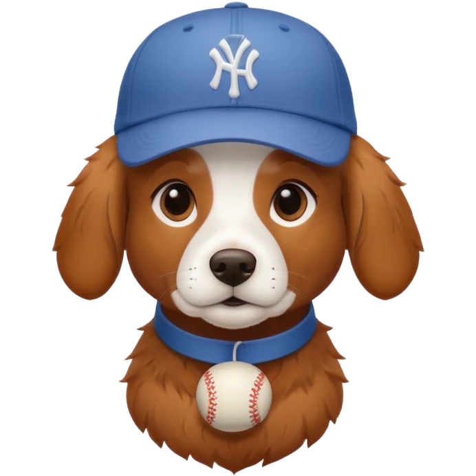Brittany dog with baseball cap emoji